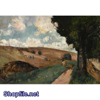 Tranh sơn dầu con đường nông thôn